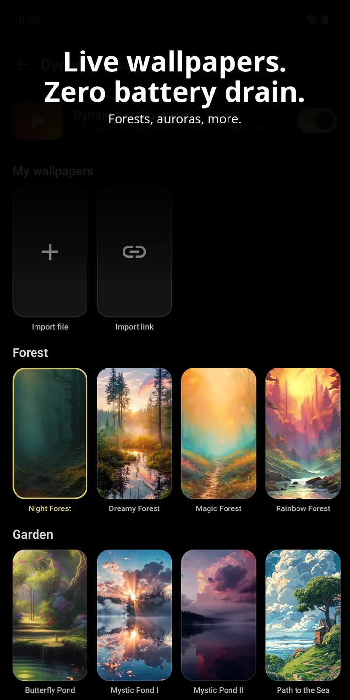 Dynamic wallpaper gallery