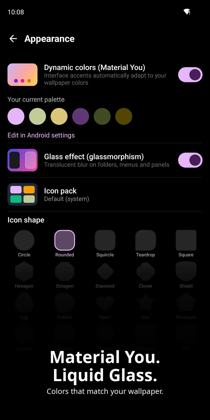 Glass widgets + Material You